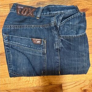 Fox Racing Men's Jeans 34x32 Blue Denim Duster, Relaxed Straight, Grunge